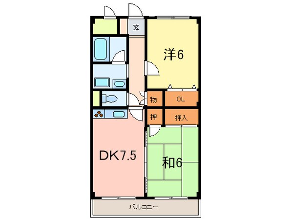 グロ－リ－甲南の物件間取画像